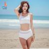 Traje de baño de tres piezas nuevo para mujer 2024, estilo sexy para aguas termales, push-up para busto pequeño con aros, traje de baño para estudiantes