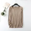 Camiseta de manga larga para mujer 2022 Primavera y Otoño Nueva para mujer Versátil Estilo Camiseta básica de modal Corte ajustado Top interior