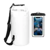 Paquete combinado: bolso tipo cubo impermeable, funda impermeable para teléfono, bolsa para playa, rafting y natación, mochila para exteriores, directo del fabricante