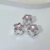 Acessórios para Joias DIY Flor de Cinco Pétalas Colorida Dupla Face Miçanga Estrela Chaveiro Furo Quatro Vias Corrente para Celular Material