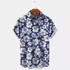 Estación Independiente Moda Masculina Transfronteriza Camisa Hawaiana de Manga Corta de Moda Camisa con Impresión Digital 3D Transfronteriza