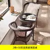 Mesa e Cadeira de Rattan para Exterior Conjunto de Três Peças Cadeira de Rattan para Pátio Mesa e Cadeira Pequenas para Varanda Mesa de Café para Lazer Combinação de Mesa e Cadeira Lazer ao Ar Livre