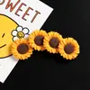 Girasol Flor Artificial Resina Accesorios Pequeños Hechos a Mano DIY Taza de Pegamento de Crema Imán para Refrigerador Hebilla de Zapato Broche Material