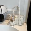 Bolso de Hombro de Lona con Estampado de Oso de Alta Gama, Gran Capacidad, Portátil, para Debajo del Brazo, Moda, Compras, Viaje, Casual, Bolso para Mujer