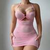 Lencería Sexy Transfronteriza Europea y Americana Sexy Encaje Transparente Tentación Camisón Tanga Traje de Dos Piezas Amazon