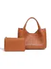 Bolsa de Mão de Luxo Europeia e Americana de Nicho com Design Original, Bolsa Feminina Tecida, Grande Capacidade, Versátil para o Dia a Dia, Bolsa Tote Mãe e Filha