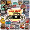 50 Pegatinas de Graffiti de Coches Clásicos Retro para Maleta, Portátil, Patineta, Casco, Funda de Teléfono Móvil, Pegatinas Decorativas