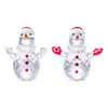 Artesanías de Vidrio, Muñeco de Nieve Navideño con Sombrero Rojo, Bola de Nieve, Anciano, Árbol de Navidad, Sala de Estar, Vestíbulo, Adornos de Cristal, Suministro Transfronterizo