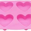 Forma de Silicone para Bolo em Formato de Coração com 4 Cavidades para Sabonete, Gelatina, Pudim, Forma para Bolo