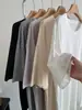 Camiseta holgada de estilo perezoso, corte relajado, holgada, extragrande, cuello redondo, manga corta para mujer, nueva, versátil, top de longitud media para verano