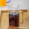 Taza de Vidrio de Borosilicato Alto para Té Verde y Té Negro, Engrosada para Bebidas Frías, Adecuada para Uso en Oficina y Hogar, Forma Cuadrada con Asa, Resistente al Calor y al Frío