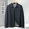 Jaqueta masculina de alta qualidade, novo estilo outono, para pais de meia-idade, com gola reversa, casaco executivo business casual para homens