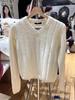 Estilo BM estilo americano nuevo estilo académico suéter beige con cuello en V para mujer bm chica hot jersey puro que combina con todo suéter de punto holgado