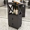 Gabinete de Herramientas para Salón de Belleza Mesa Espejo para Salón de Peluquería Gabinete con Cajones Gabinete de Almacenamiento de Madera para Cortar el Cabello Gabinete de Trabajo para Barbería