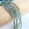 Atacado de fábrica contas de cristal coloridas com diamantes galvanizados 3/4/6mm acessórios para joias acessórios contas de vidro de ponta dupla