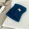 Cachecol de Inverno para Mulheres, Etiqueta de Ovo, Cor Sólida, Gola Térmica de Mistura de Lã, Estilo Coreano, Tricotado, Macio e Moderno, Elegante