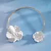 Collar de Flor de Metal Transfronterizo Europeo y Americano con Artesanía Pesada y Diseño Exagerado, Cadena para Clavícula, Joyería de Lujo Ligero de Nicho con Personalidad al por Mayor