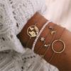 Nuevo Conjunto de Pulseras Multicapa para Mujer Pulsera de Moda con Perlas de Cristal Estrella Multicapa Popular en Ins Mismo Estilo Ms130