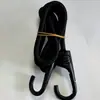 Cinta de amarração preta para motocicleta 8mm, corda de amarração para bicicleta, corda de fixação de bagagem, corda elástica com gancho multifuncional atacado