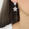 Japonês e coreano novo estilo personalizado moda fresca simples nicho titânio aço chapeado ouro 18K amor estrela brincos de alívio joias