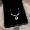 Nuevo Ojo de Gato Imitación Calcedonia Blanca Nuevo Collar Chinoiserie Femenino Elegante Estilo Ins Cadena para Clavícula Regalo para Mejor Amiga