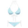 Biquíni Y2K AliExpress Comércio Exterior Listrado Color Block Decote Halter Sexy Hot Girl Conjunto Lindo Puro Desejo