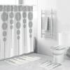Cortina de ducha transfronteriza de poliéster con impresión digital, impermeable, para baño, resistente al agua y al moho.