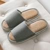 Pantuflas de Lino Simples Cixi Cuatro Estaciones Interiores para Hombres y Mujeres Hogar Suela Suave Piso Algodón y Lino Pantuflas al por Mayor para Parejas