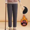 Pantalones Gruesos de Algodón Cálido con Forro Polar de Invierno para Mamá, Pantalones Holgados de Talla Grande para Abuela para Primavera y Otoño, para Usar al Aire Libre