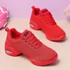 Zapatos de Baile Nuevos de Verano Transfronterizos, Zapatos de Baile Moderno de Malla Tejida Fly Transpirables, Zapatos de Baile de Suela Blanda para Baile Cuadrado de Adultos