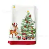 Toalla de cocina Amazon navideña transfronteriza, toalla de mano con estampado de muñeco de nieve navideño, mantel para decoración navideña