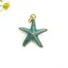 Serie Marina Personalizada Europea y Americana Colgante de Estrella de Mar con Goteo de Aceite Joyería Pulsera Collar Pendientes Accesorios Hechos a Mano DIY Producción