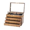 Caja de Joyería de Madera Maciza Caja de Almacenamiento Caja de Joyería de Madera Retro con Cerradura Multicapa Gran Capacidad Caja de Tocador Hogar Terciopelo