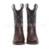 Botas de Mujer para Comercio Exterior en Stock Juyuan 2026 Otoño e Invierno Nuevas Estilo Europeo y Americano Tacón Grueso Talla Grande Bordadas Botas de Media Caña