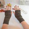 Guantes de Punto sin Dedos de Color Sólido Lisos Estilo Coreano Yifan para Pareja de Mujeres, Cálidos para Invierno
