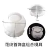 Molde para Copo de Vela com Padrão em Relevo Pote de Gesso Pote de Armazenamento Esculpido Caixa de Armazenamento com Cola Espelhada Molde de Silicone