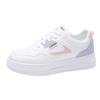 Zapatos blancos para mujer, otoño 2024, de malla de cuero, nuevos, deportivos informales, combinables, con suela suave, con aumento de altura, para estudiantes.