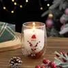 Copo de Vidro Dupla Camada com Glitter Fluido Vela de Natal Lembrança Atmosfera de Festival Vela Aromática de Cera de Soja Ornamento