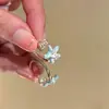 Novo Anel de Concha Estrela-do-Mar Azul para Mulheres, Estilo Férias de Verão na Beira-Mar, Design de Nicho, Anel Ajustável de Dedo Indicador Aberto