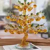 Árvore da Fortuna de Cristal Amarelo Ornamento, Árvore do Dinheiro de Vidro, Artesanato Presente Decoração para Mesa Casa, Árvore de Lingotes Atrai-Riqueza