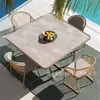 Jardín de patio de villa al aire libre mesa y silla de ratán de ocio al aire libre modelo de sala de diseño B & B aleación de aluminio cuadrado comida