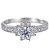 Anillo Copo de Nieve Diamante Completo deseo Venta Caliente Anillo de Plata Loto de Nieve Moda Corea Todo Combinable Anillo de Diamantes Girasol Anillo