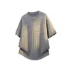 Suéter Informal de Punto Jacquard de Manga Corta con Cuello Redondo para Hombre de Verano Enbu para Adolescentes, Top de Media Manga Estilo Old Money