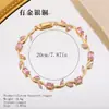 Pulseras Populares Europeas y Americanas Transfronterizas, Pulseras Chapadas en Cobre Oro Real Incrustadas con Circonita, Pulseras de Lujo Ligero de Gama Alta, Venta al por Mayor de Fabricantes de Joyería