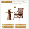 Cadeira de Rattan com Encosto de Rattan Natural, Cadeira de Jantar Individual, Cadeira de Rattan Vintage para Lazer, Cadeira de Rattan Trançada Feita à Mão para Varanda de Pousada Sofá