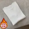 Camisa base de malha com gola redonda, espessa e forrada de fleece para mulheres, estilosa e que rejuvenesce, com corte justo, top quente e elegante para outono e inverno