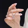 Colar Gatinho com Diamante Rosa Banhado a Prata S925 Feminino Luxo Acessível Nicho Colar Clavícula Pingente Joia 2025 Novo Estilo Quente