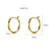 Amazon Best-Selling Transfronterizo Pendientes de Aro Lisos de Acero Inoxidable con Giro Geométrico para Mujer 18K Pendientes de Lujo Ligero de Alta Gama Venta al por Mayor