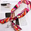 Bufanda larga fina de seda creativa estilo coreano pañuelo de seda tipo lazo de azafata decoración de bolso pañuelo de seda pequeño bufanda de mujer regalo pequeño