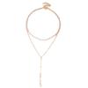 Collar de doble capa con perlas de imitación de gran venta transfronteriza, cadena de clavícula multicapa con borlas de perlas en forma de Y con personalidad para mujer, joyería al por mayor